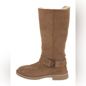 UGG Brown Suede Buckle Mid-Calf Boots